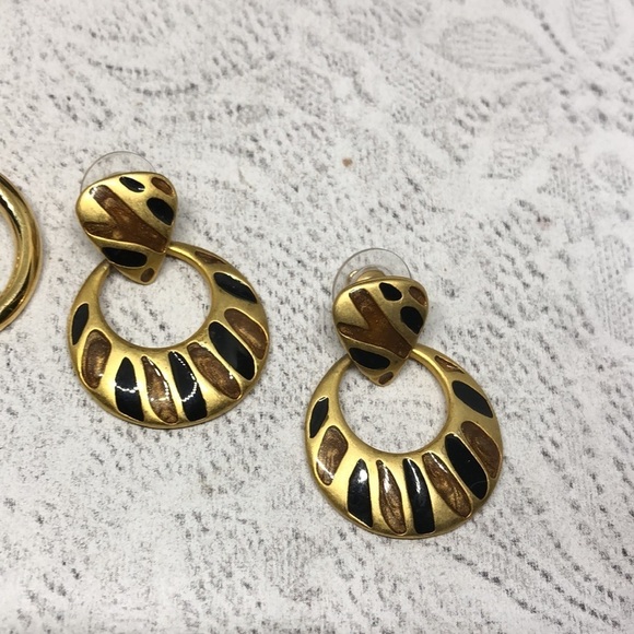Bundle lot 2 vintage door knocker statement earrings - Picture 3 of 7